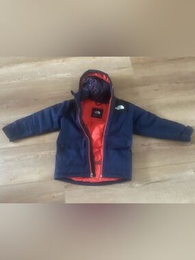 The North Face Navy & Orange Kids' Hooded Jacket
